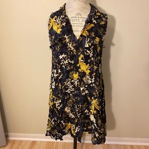 Tank button up floral dress